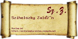 Szihelszky Zalán névjegykártya